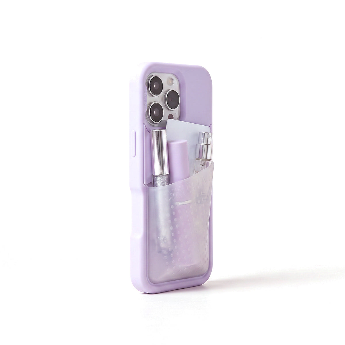 Poche pocket case in lilac seen from a three quarter angle