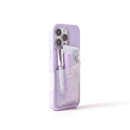 Poche pocket case in lilac seen from a three quarter angle