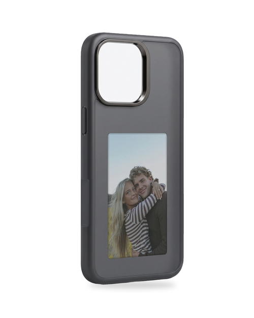 Poche Duo black for iPhone, three-quarter view